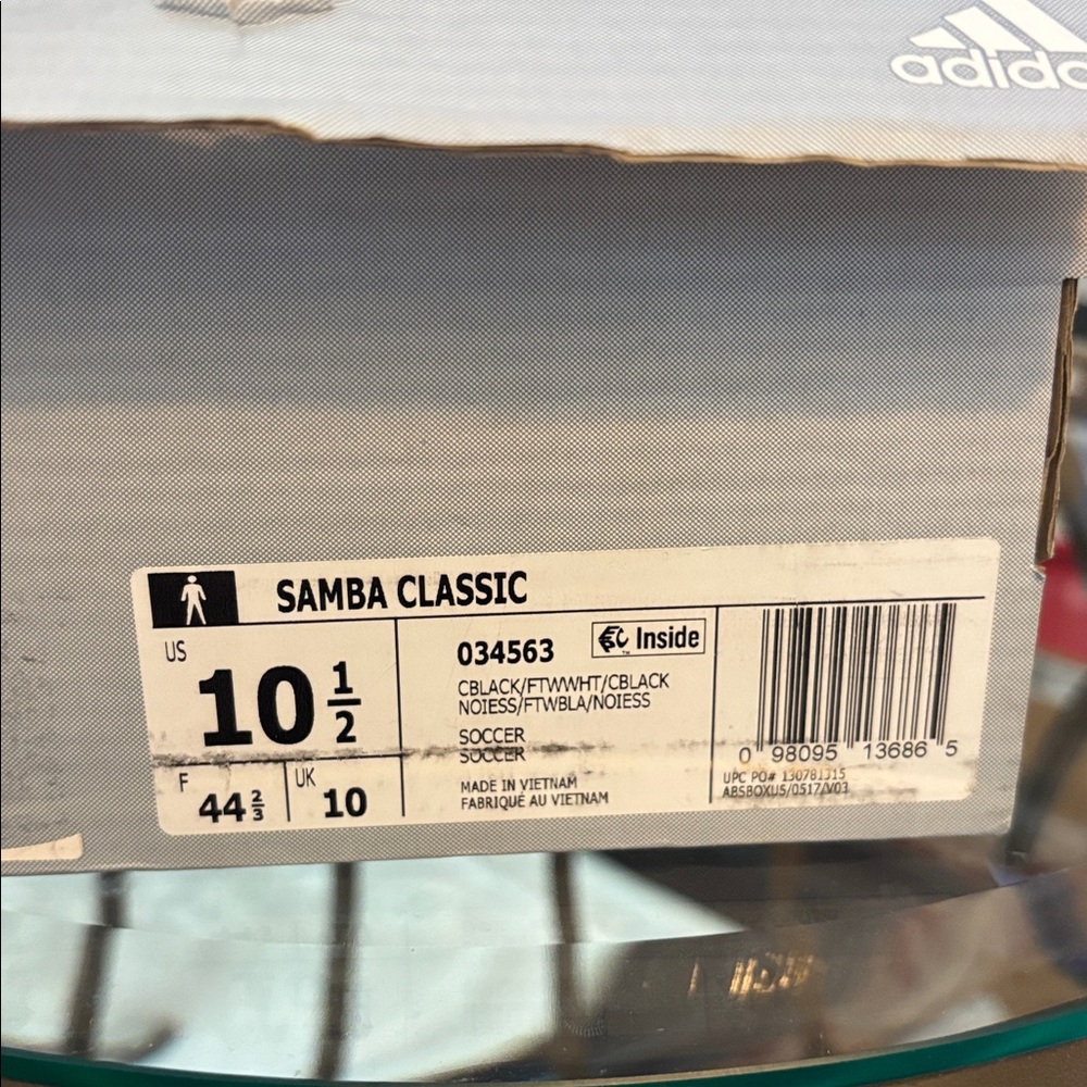 Adidas Samba Classic Black and White Shoes 034563 Men’s 10.5 / Women’s 11.5 - Picture 7 of 8
